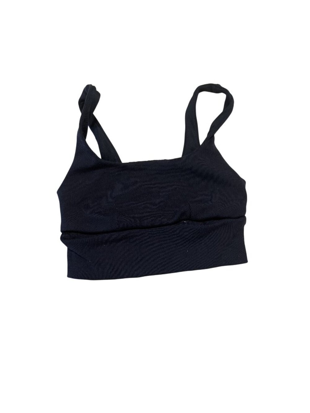 ALO Yoga Slit Black Cutout Ribbed Scoop Neck Sports Bra Women's Size X-Small XS